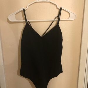 Black cotton bodysuit